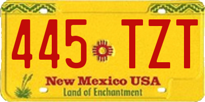 NM license plate 445TZT