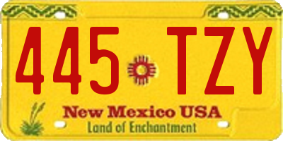 NM license plate 445TZY