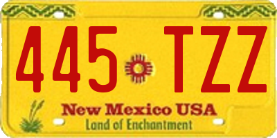 NM license plate 445TZZ