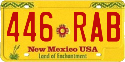 NM license plate 446RAB
