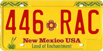 NM license plate 446RAC