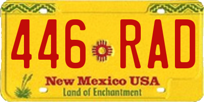 NM license plate 446RAD