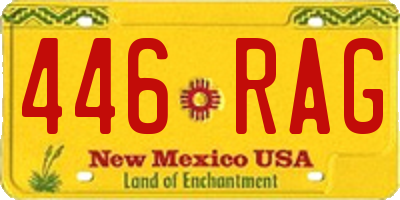NM license plate 446RAG
