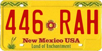 NM license plate 446RAH