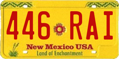 NM license plate 446RAI