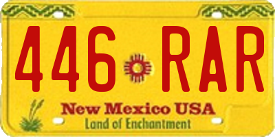 NM license plate 446RAR