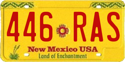 NM license plate 446RAS