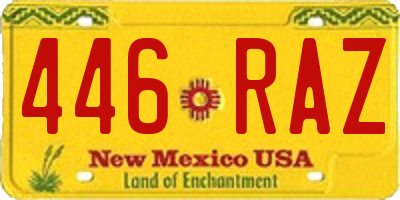 NM license plate 446RAZ