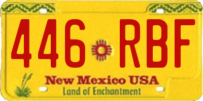 NM license plate 446RBF