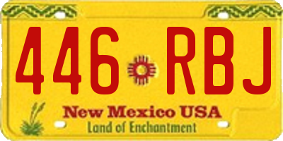 NM license plate 446RBJ