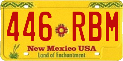 NM license plate 446RBM
