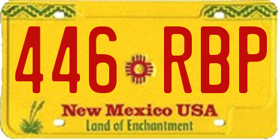 NM license plate 446RBP