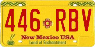 NM license plate 446RBV