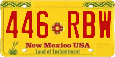 NM license plate 446RBW