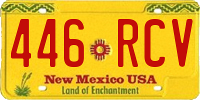 NM license plate 446RCV