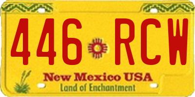 NM license plate 446RCW