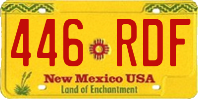 NM license plate 446RDF