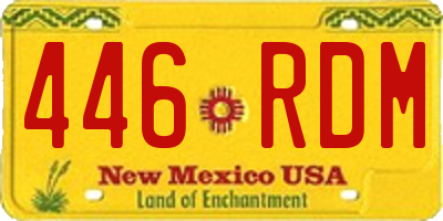 NM license plate 446RDM