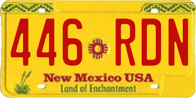 NM license plate 446RDN