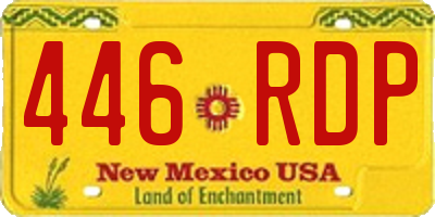 NM license plate 446RDP