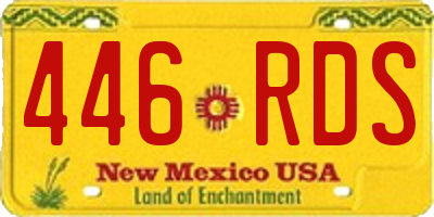 NM license plate 446RDS