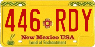 NM license plate 446RDY