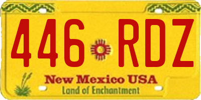 NM license plate 446RDZ