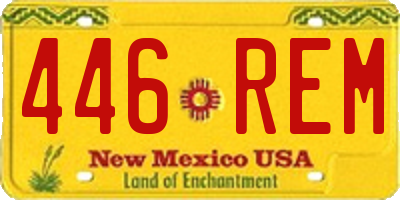 NM license plate 446REM