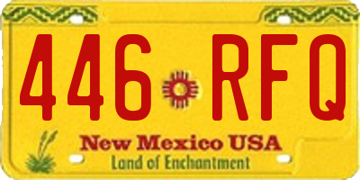 NM license plate 446RFQ