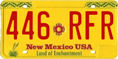 NM license plate 446RFR