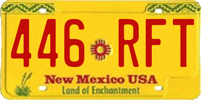NM license plate 446RFT