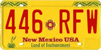 NM license plate 446RFW