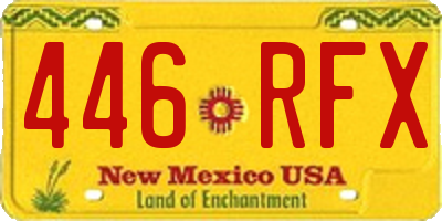 NM license plate 446RFX