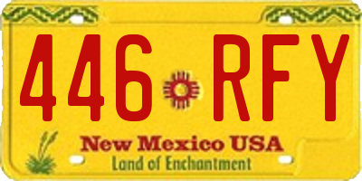 NM license plate 446RFY