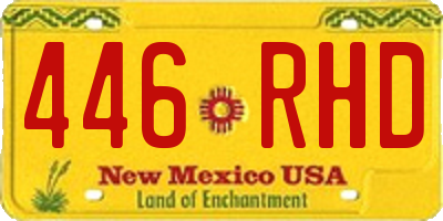 NM license plate 446RHD