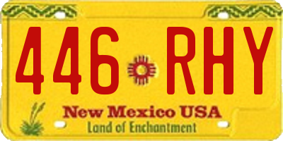 NM license plate 446RHY