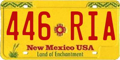 NM license plate 446RIA