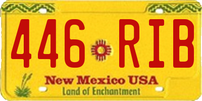 NM license plate 446RIB