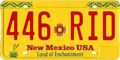 NM license plate 446RID