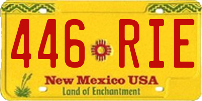 NM license plate 446RIE