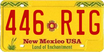 NM license plate 446RIG