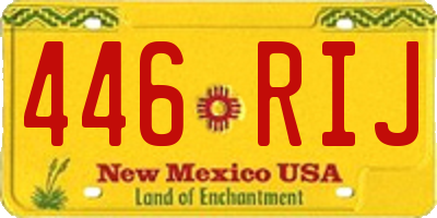 NM license plate 446RIJ