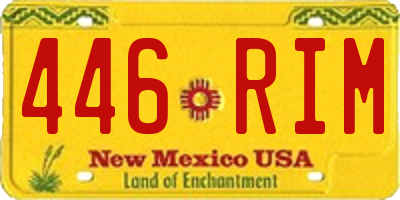 NM license plate 446RIM