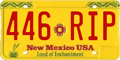 NM license plate 446RIP