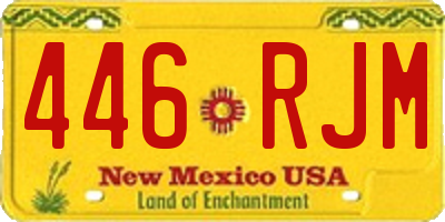 NM license plate 446RJM