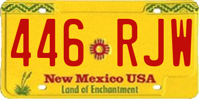 NM license plate 446RJW