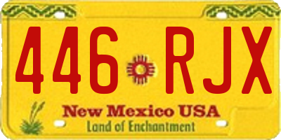 NM license plate 446RJX