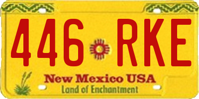 NM license plate 446RKE