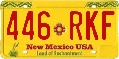 NM license plate 446RKF