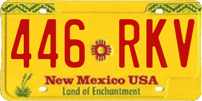 NM license plate 446RKV